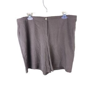 J. Jill 100% Silk Green Shorts Large Classic Luxury High Waisted